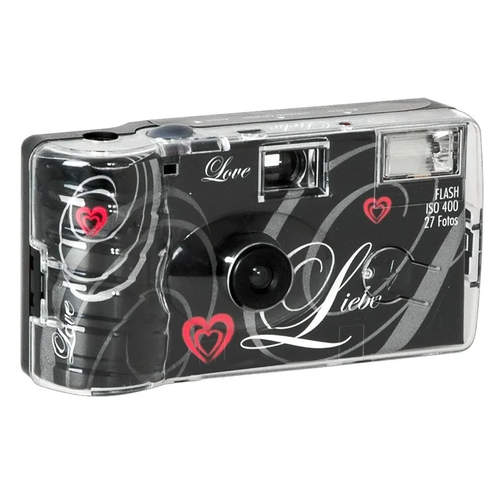 Appareil jetable Love noir - 400 ISO · 27 poses · flash